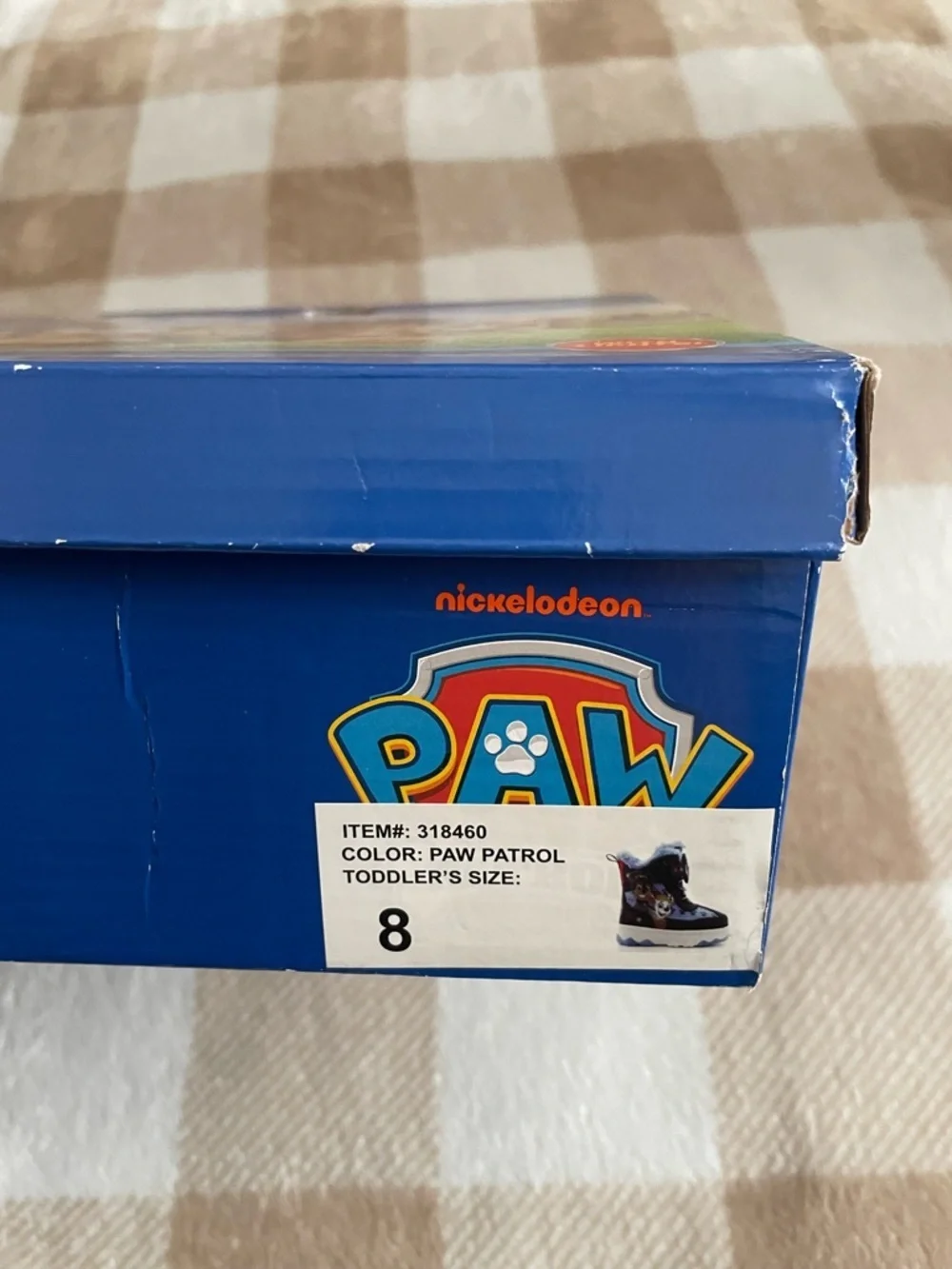 NEW IN BOX Blue and Light Blue Paw Patrol Kids Winter Boots Size 8